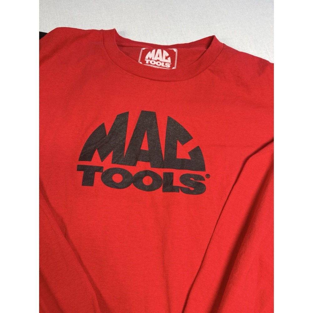 LOT of 2 MAC Tools Long Sleeve Shirts Men 3XL Red Black 100% Cotton Logo Grunge - Picture 2 of 16